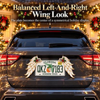 Christmas Angel Wing License Plate Decor