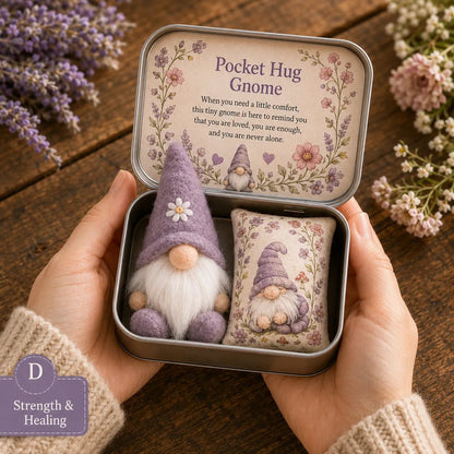 🔥 LAST DAY 49% OFF – 💌 Pocket Hug Gnome Comfort Gift Tin | Mini Plush Keepsake with Heartfelt Message, Matching Cushion & Protective Metal Case 🧸✨