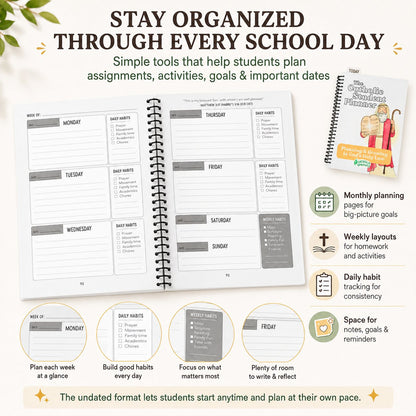 ✨ The Catholic Student Planner — A Faith-Filled Planner To Help Kids Stay Organized, Reflect & Grow