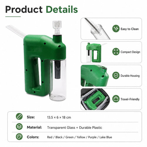 ✨ Portable Handheld Electric Filtration Device | Modern Glass Minimalist Design