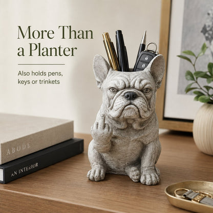 GRUMPY DOG PLANTER