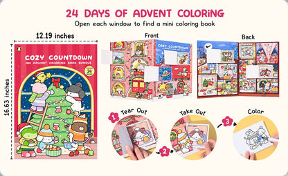 🎄LAST DAY 50% OFF - 🎁🎨 24-Day Christmas Countdown Mystery Box mini Coloring Book Set(📦Buy 2 Free Shipping)