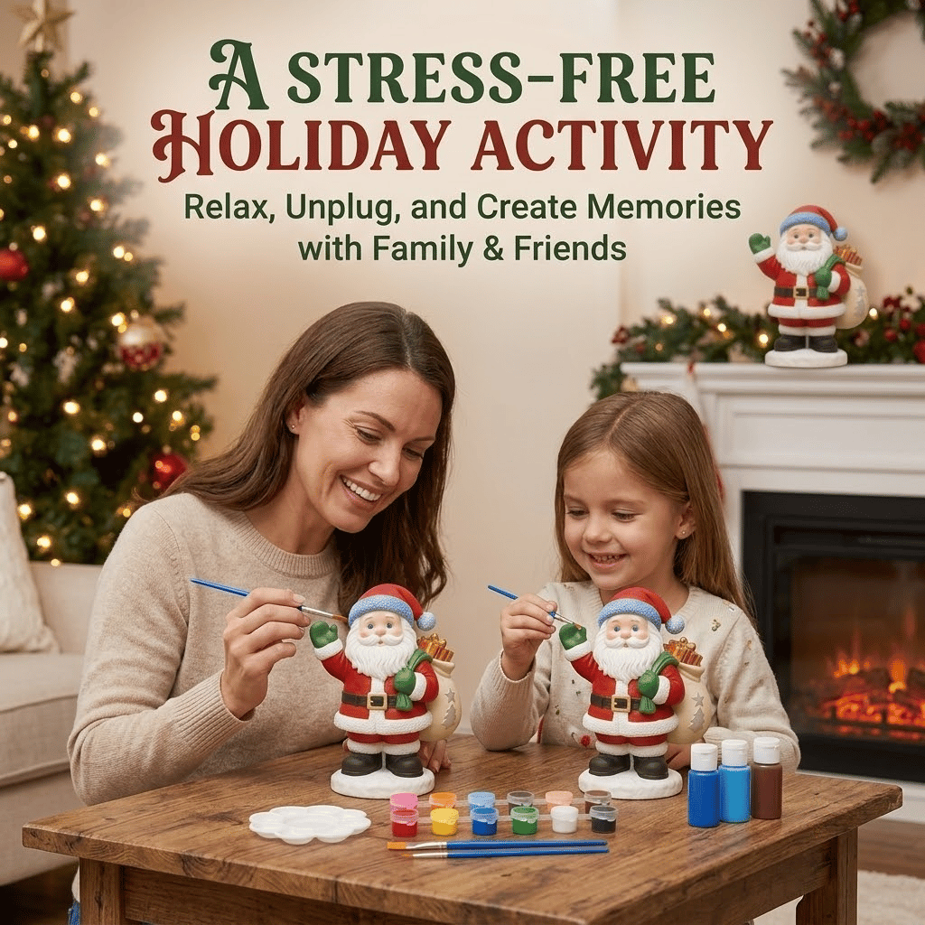 ⏳ Last Day 49% OFF – 🎨 Beginner-Friendly Christmas Paint-Your-Own Figurine Kit Collection | Complete Kit with Unpainted Figurine, Paints, Brushes & Mixing Palette Included 💕