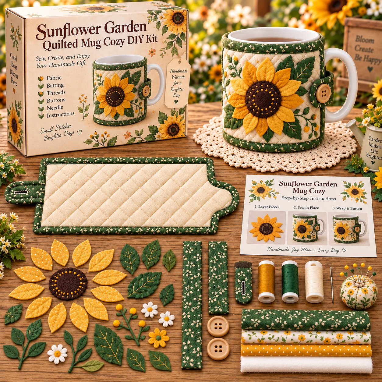 Garden Quilted Mug Cozy DIY Kit
