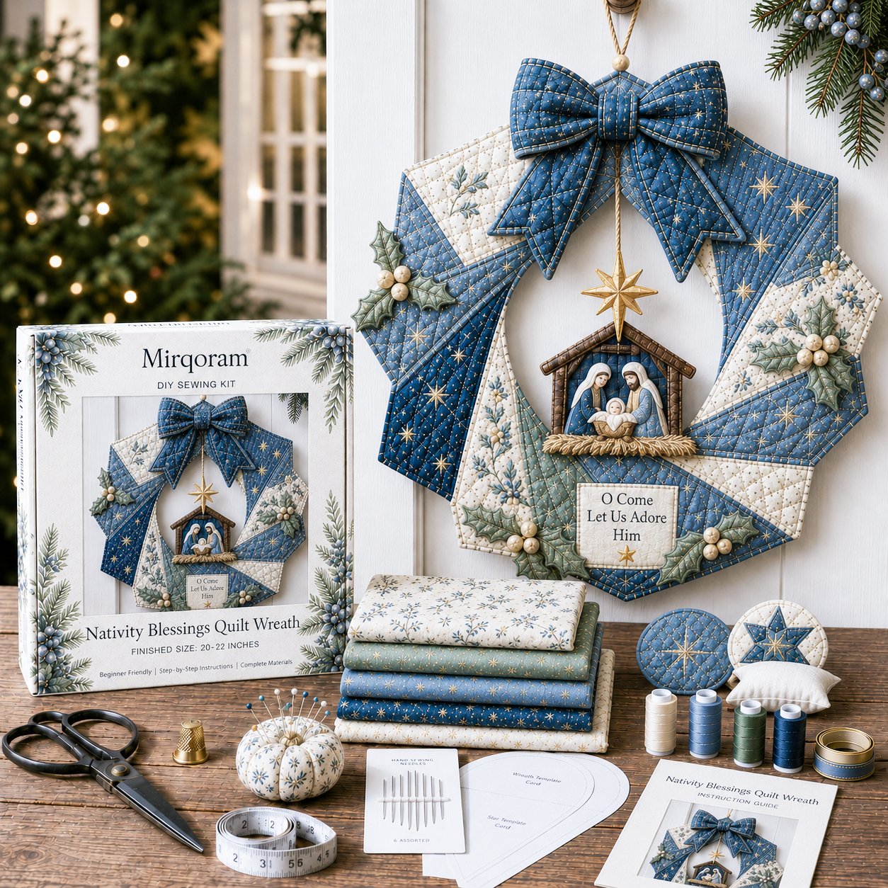 🎄Beginner-Friendly Christmas Fabric Wreath DIY Kit