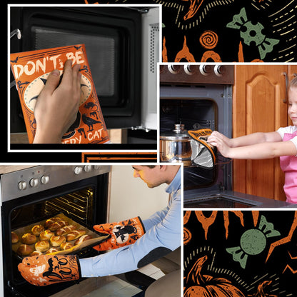 12-Piece Halloween Kitchen Decor Towel and Oven Mitt Set🧤