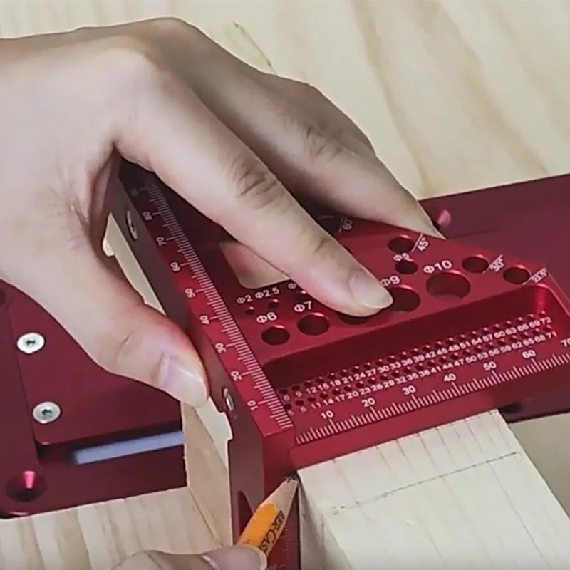 📐 Aluminum Triangle Square for Woodworking | Red & Blue
