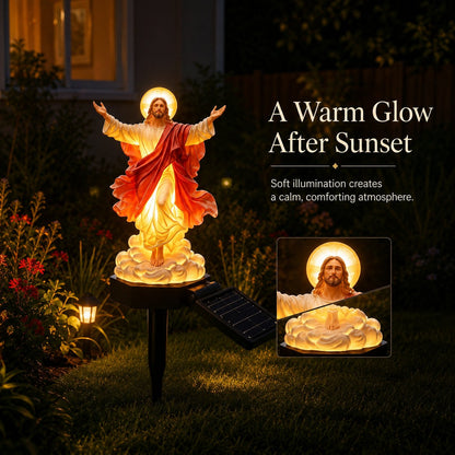 Solar-Powered Illuminated Jesus Garden Statue
