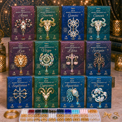 ⏳ Last Day 49% OFF – 🌙 Beginner-Friendly Zodiac Blessing Beaded Ornament DIY Kit Collection | Complete Kit with Beads, Crystal Accents, Zodiac Charms & Step-by-Step Guide Included 💕
