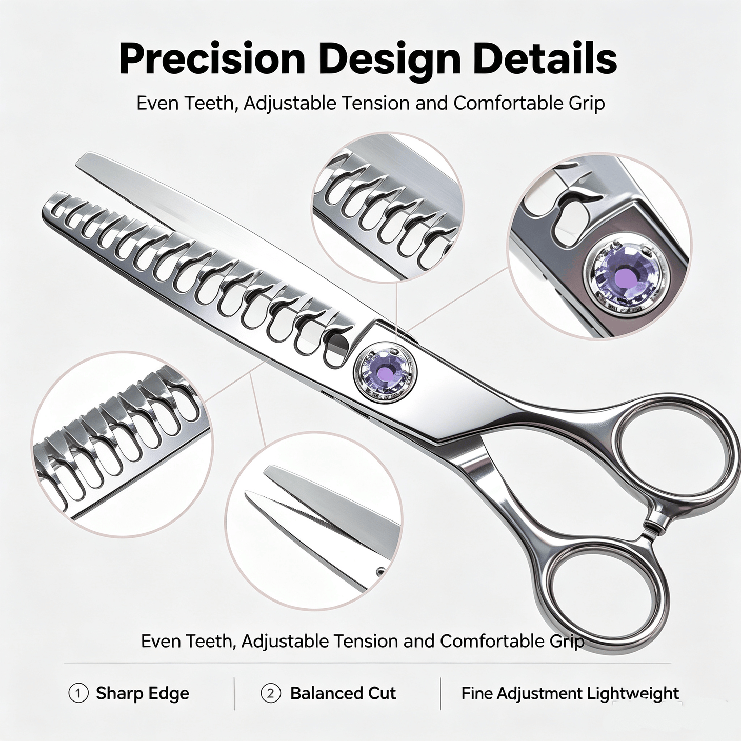 Professional Hair Texturizing Thinning Scissors--Stainless Steel Hair Shears