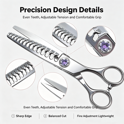 Professional Hair Texturizing Thinning Scissors--Stainless Steel Hair Shears
