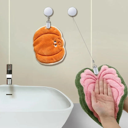 Retractable Towel Holder Clips – No-Drill Self-Adhesive Hangers