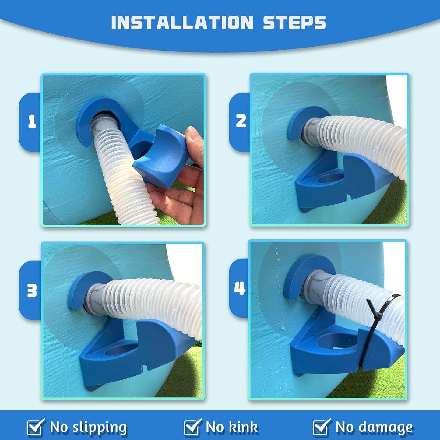 🎉💧 2 Pack Upgraded Patented Pool Hose Holder for Above Ground Intex & Bestway Pipes