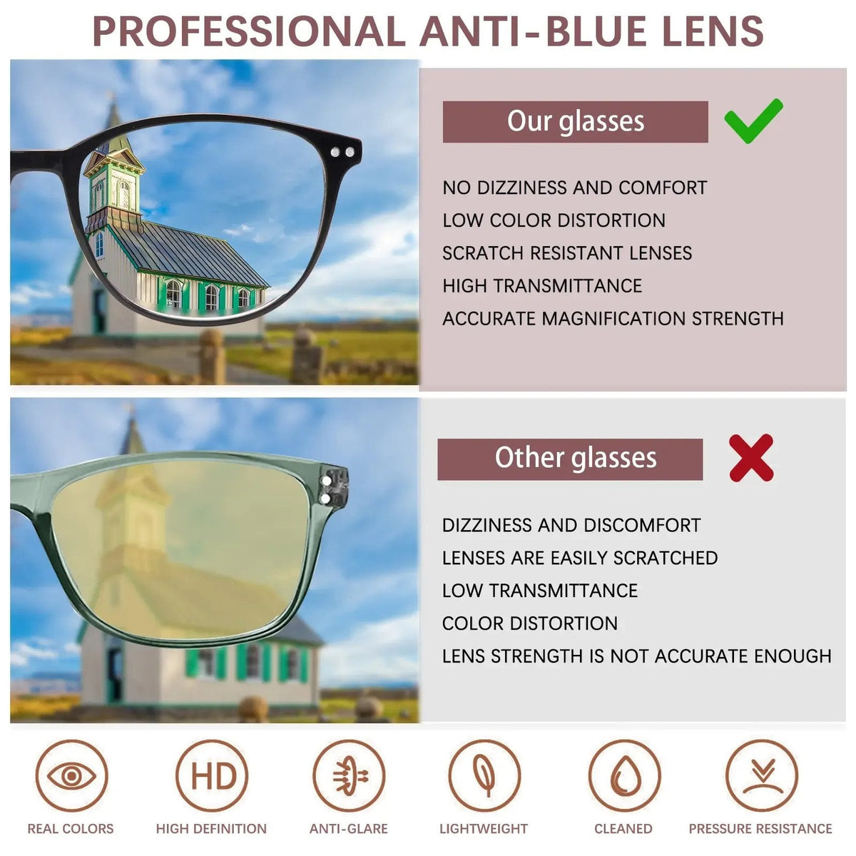 progressive glasses spring hinge and comfortable nose bridge