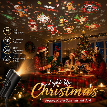 ✨Plug-&-Play HD Christmas Projector – 6 or 10 Festive Scenes(📦Buy 2 Free Shipping)