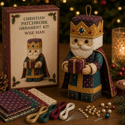 ⏳ Last Day 49% OFF – ✝️ Beginner-Friendly DIY Christian Block Figure Patchwork Ornament Kit Collection | Complete Kit with Pre-Cut Fabrics, Padded Ornament Form & Step-by-Step Guide Included 💕
