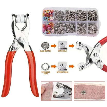 🔥Sewing Kit with 100pcs Metal Buttons – Manual Pliers Tool Included🧵