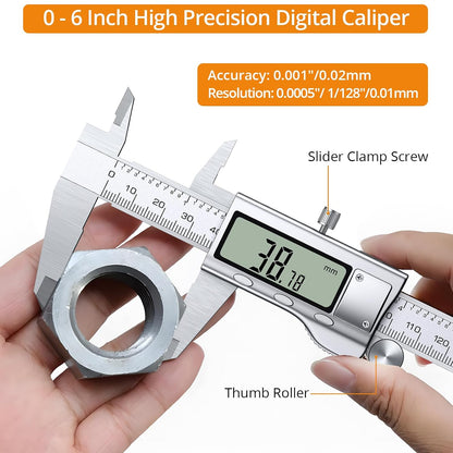 6 inch/150mm High‐Precision Stainless‐Steel Digital Vernier Caliper