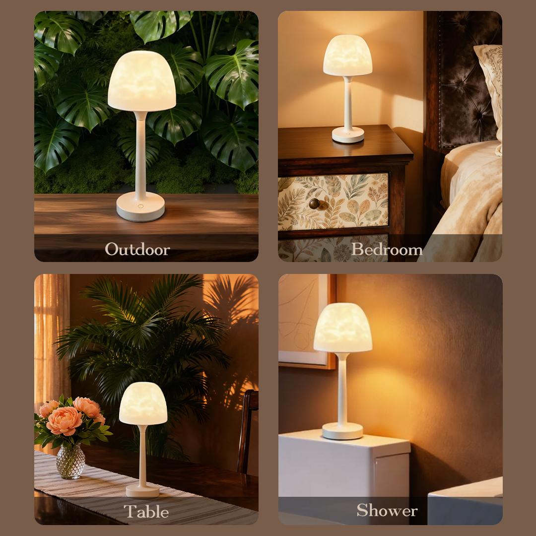 16-Color Water Ripple Projection Table Lamp – Rechargeable Remote & Touch Dimmable Mood Light