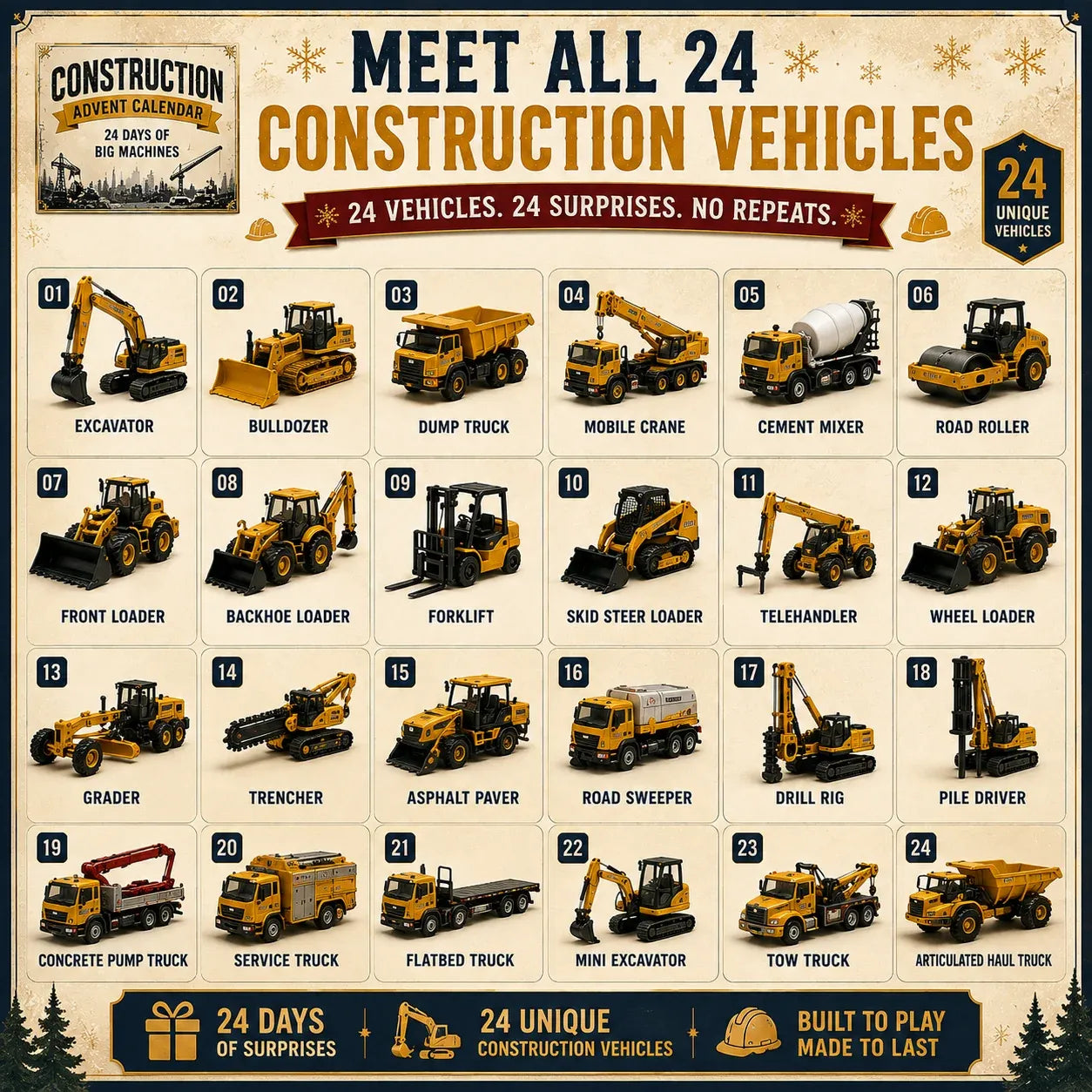 🎄 24-Day Vehicle Advent Calendar