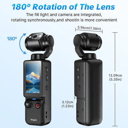 🎥 Upgraded Vlogging Camera – 180° Rotating Lens, Full-Body Video Recorder for Travel, Daily Life & Content Creation