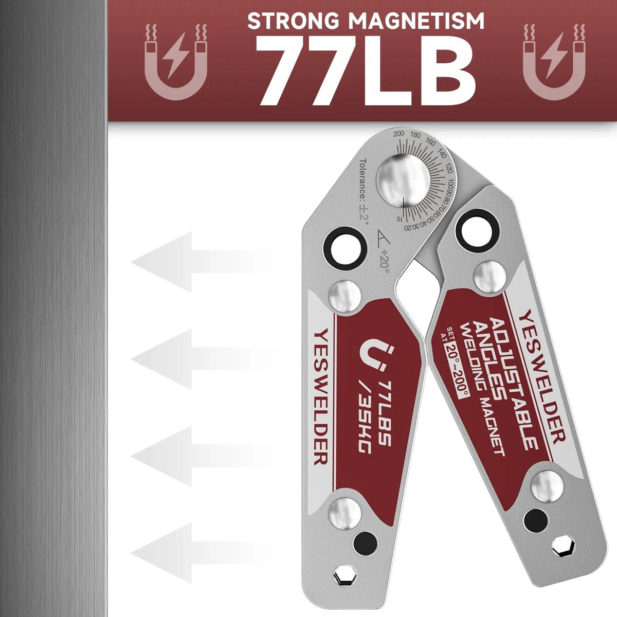 🧲 Adjustable-Angle Welding Magnet – 48 or 77 lb