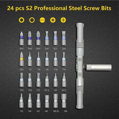 24 in 1 Magnetic Screwdriver Set - Portable Home Repair Tool