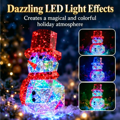 🎄✨ Magical LED Light-Up Snowman | Colorful Christmas Decoration