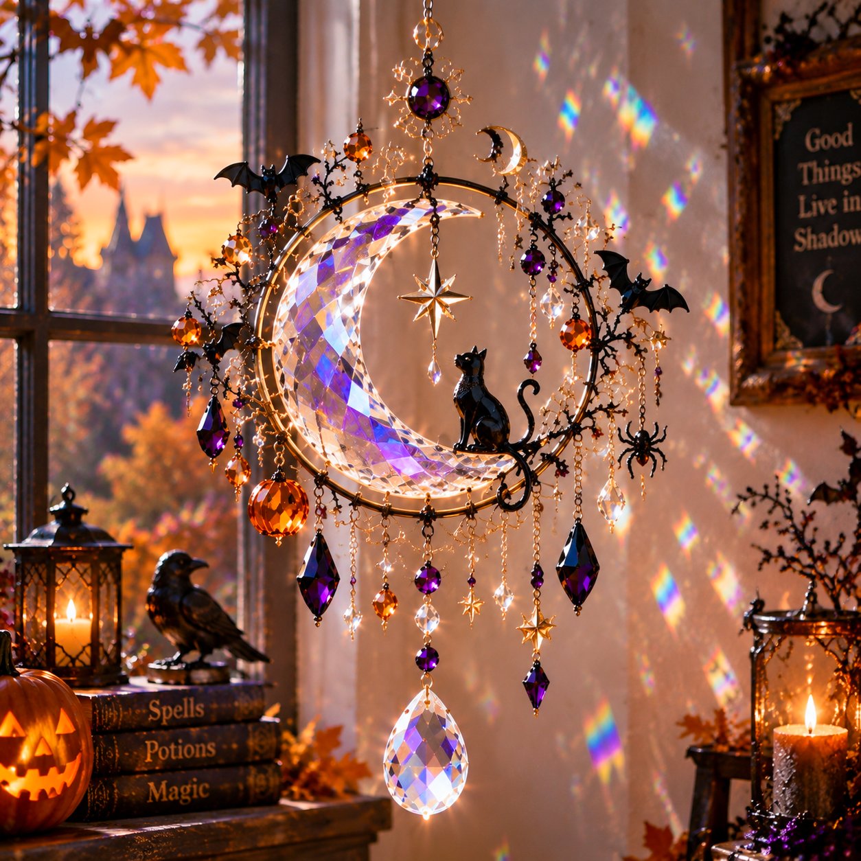 🎃 Halloween Crystal Suncatcher - Turn Sunlight Into Halloween Magic 🌈