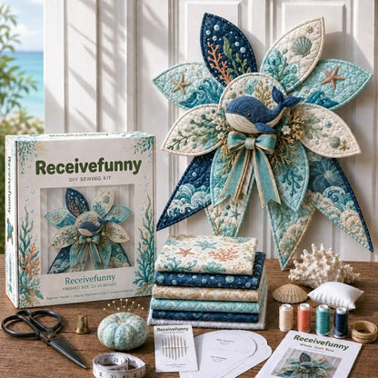 ⏳ Last Day 49% OFF – 🌊 Beginner-Friendly Oversized Ocean Animal Quilted Bow Sewing Kit | Complete Kit with All Tools & Step-by-Step Guide Included 💕