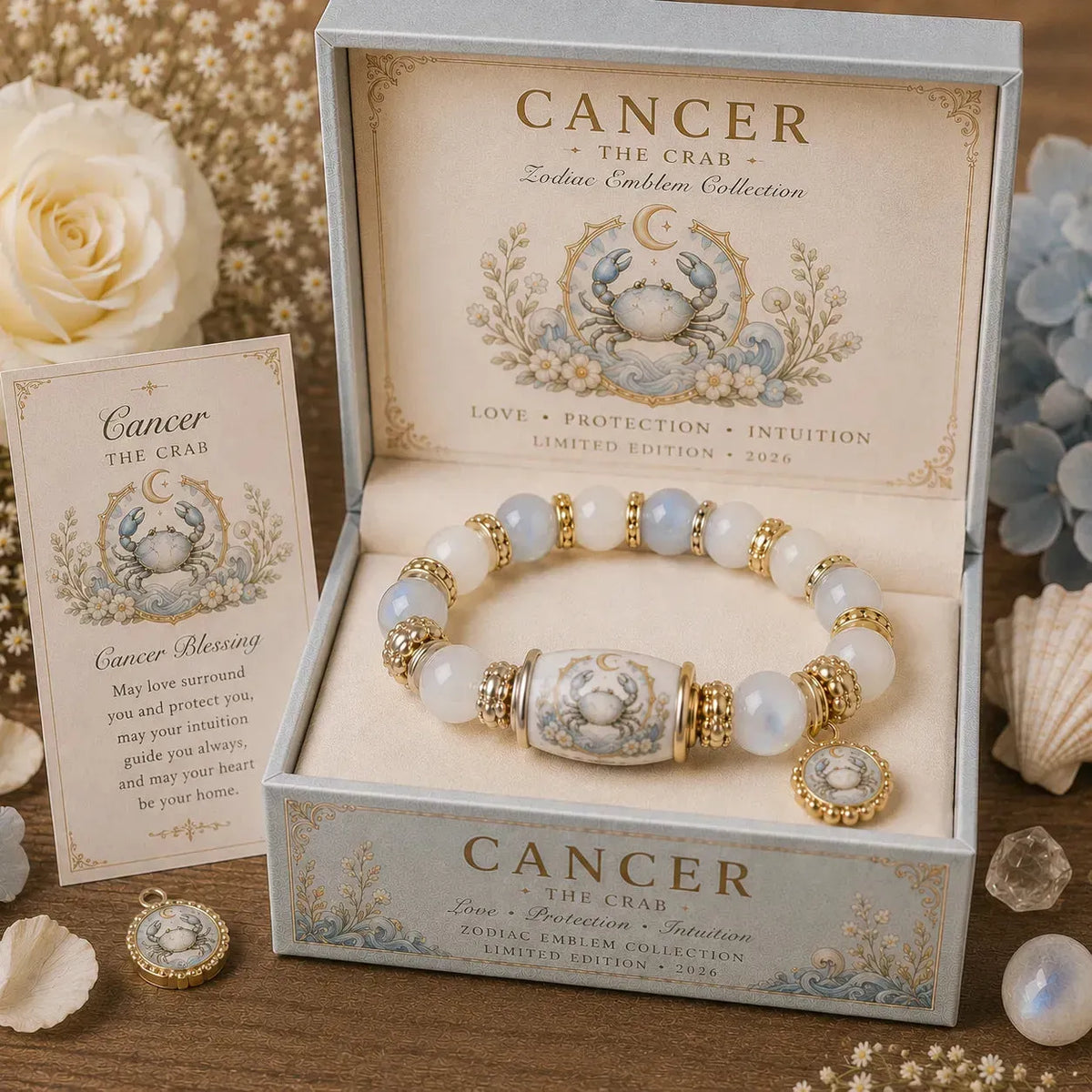 ⏳ Last Day 49% OFF – ♈ 12 Zodiac Natural Chalcedony Bracelet Collection | 10–12mm Gemstone Beads, Symbolic Zodiac Charm, Stretch Fit & Collector’s Gift Box Included ✨