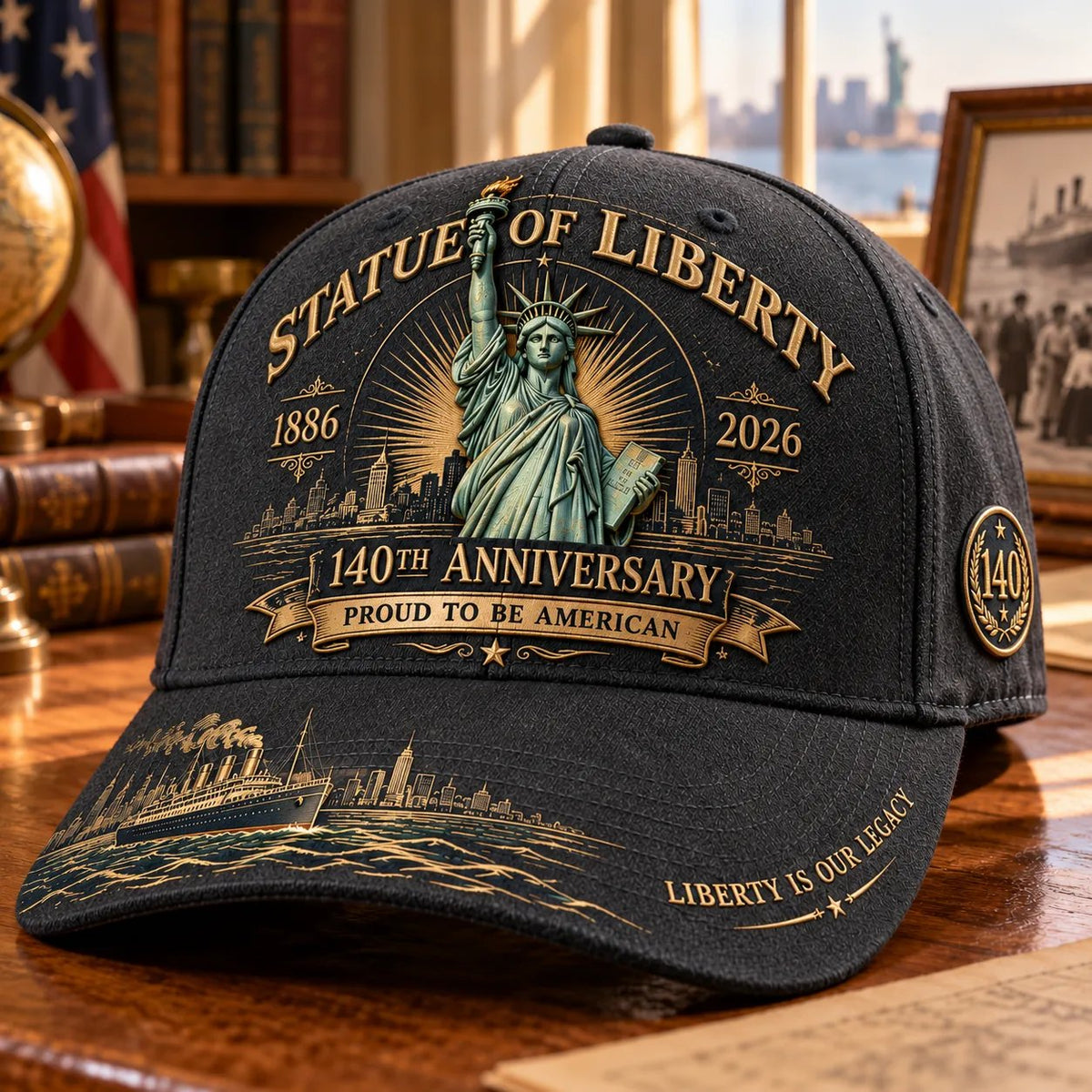 💝LAST DAY 49% OFF - 🗽 Statue of Liberty 140th Anniversary 1886–2026 – Premium Embroidered Heritage Cap | Cotton-Poly Blend • Detailed Embroidery • Adjustable Fit 🇺🇸