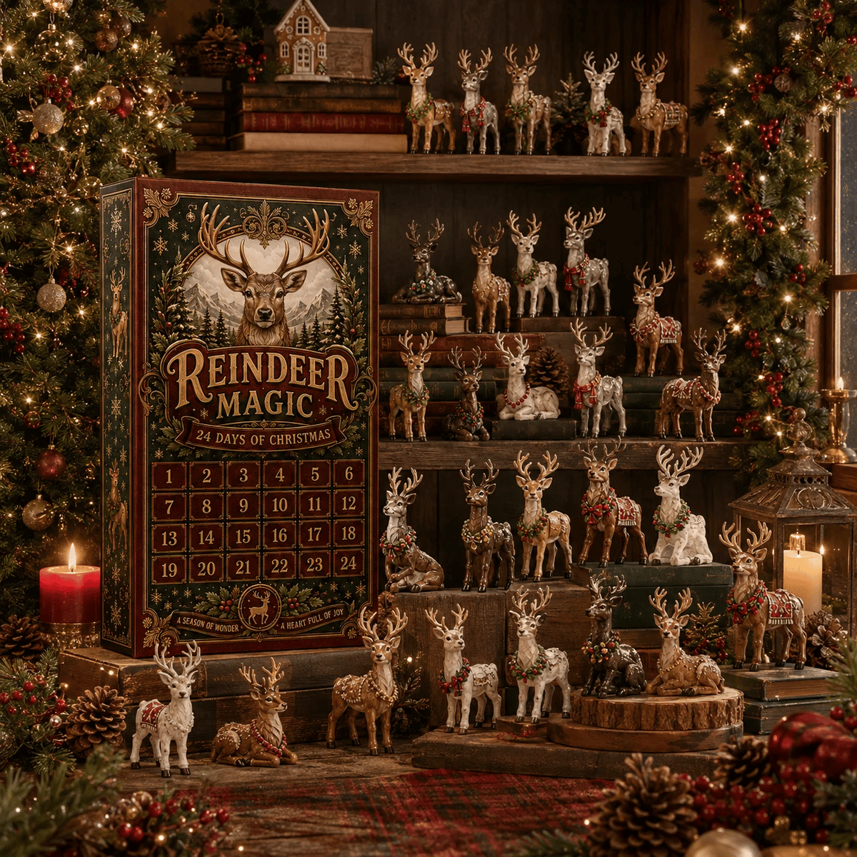 Reindeer Magic Advent Calendar – 24 Collectible Miniature Figurines