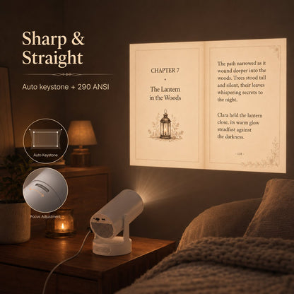 Portable Media Projector Compact Home Entertainment Device for Wall Reading, Movie & Gaming