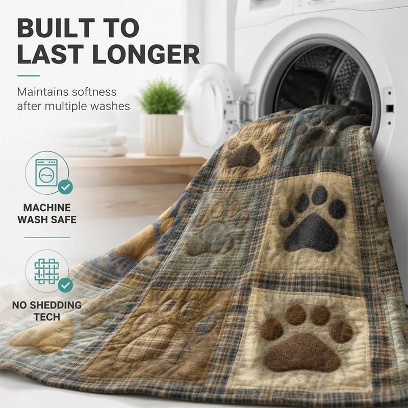 🐶🐾Cute Paw Print Soft Flannel Blanket – Snuggly, Warm, Lovely Home Decor 🛌