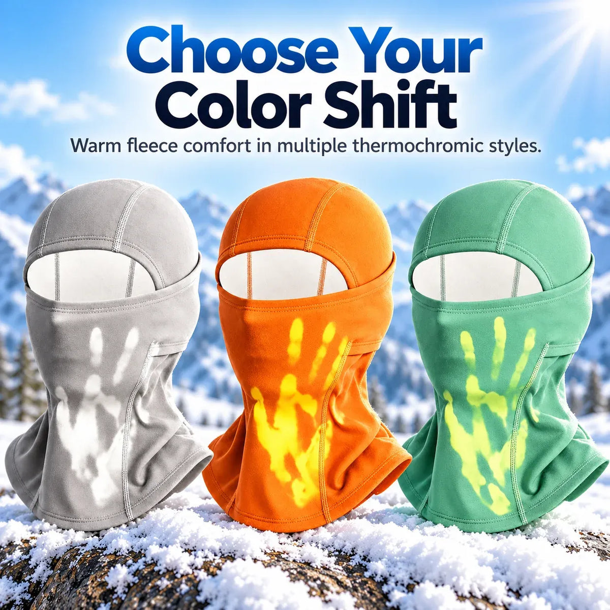 ⏳ Last Day 49% OFF – ❄️ Heat-Reactive Fleece Balaclava | Color-Changing Winter Face & Neck Cover for Skiing, Hiking & Cold Weather 🔥