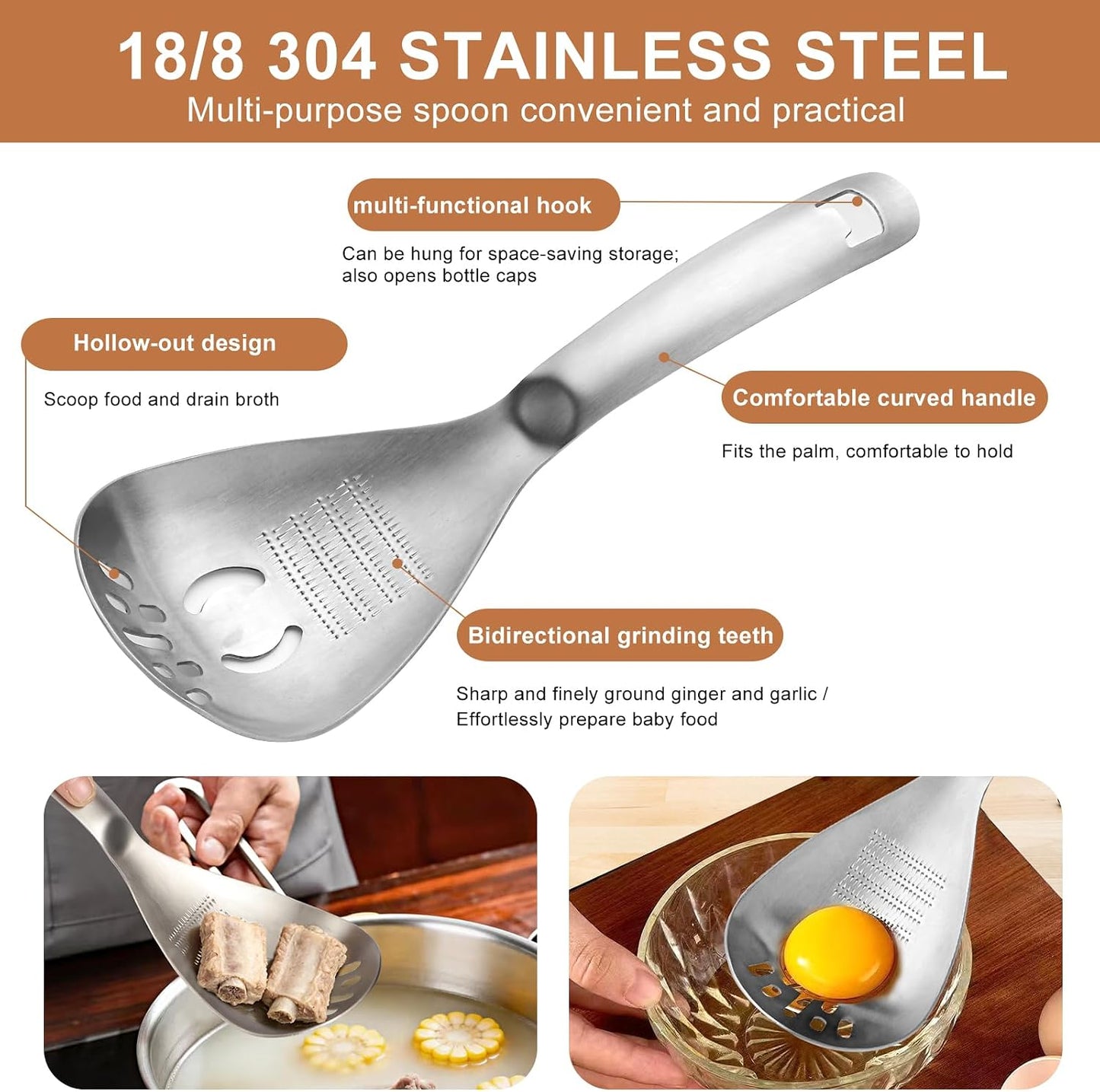304 Stainless Steel Multi‑Purpose Kitchen Spoon 🥄 - image 3