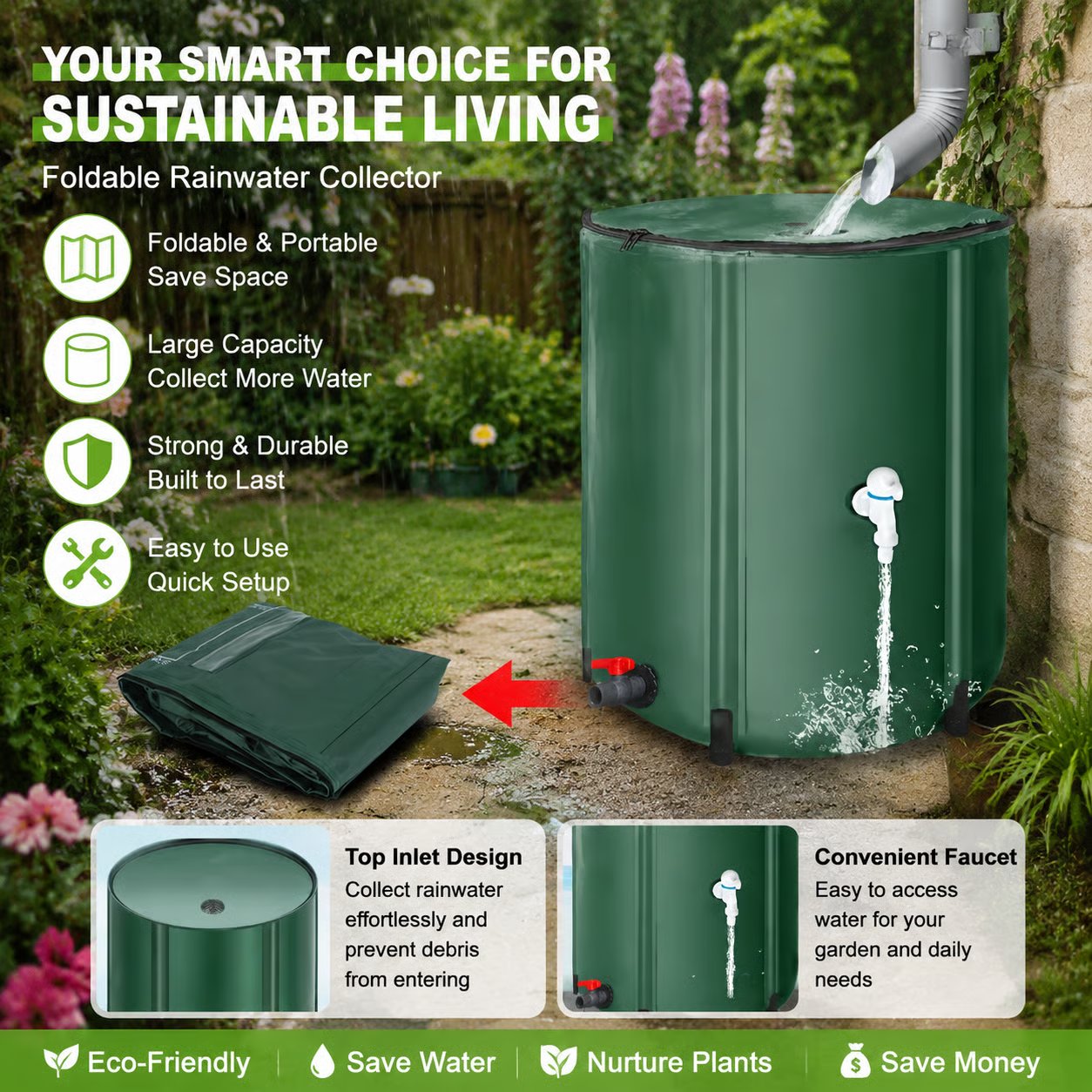 🌧️ Collapsible Rainwater Barrel