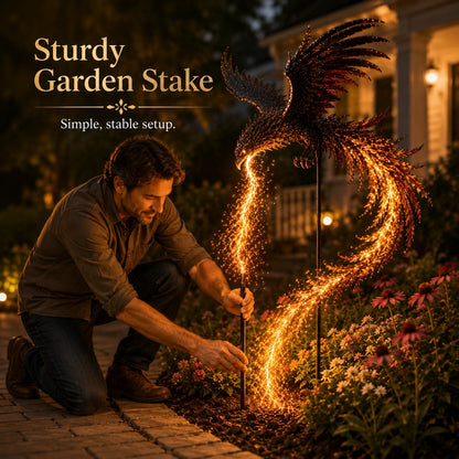 🔥 Solar Phoenix Garden Stake Light | Stunning Fiery Light Sculpture For Yard & Flower Bed Decor Lovers