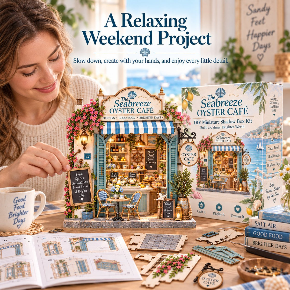 🏡 DIY 3D Miniature Café & Holiday Scene Kit Collection