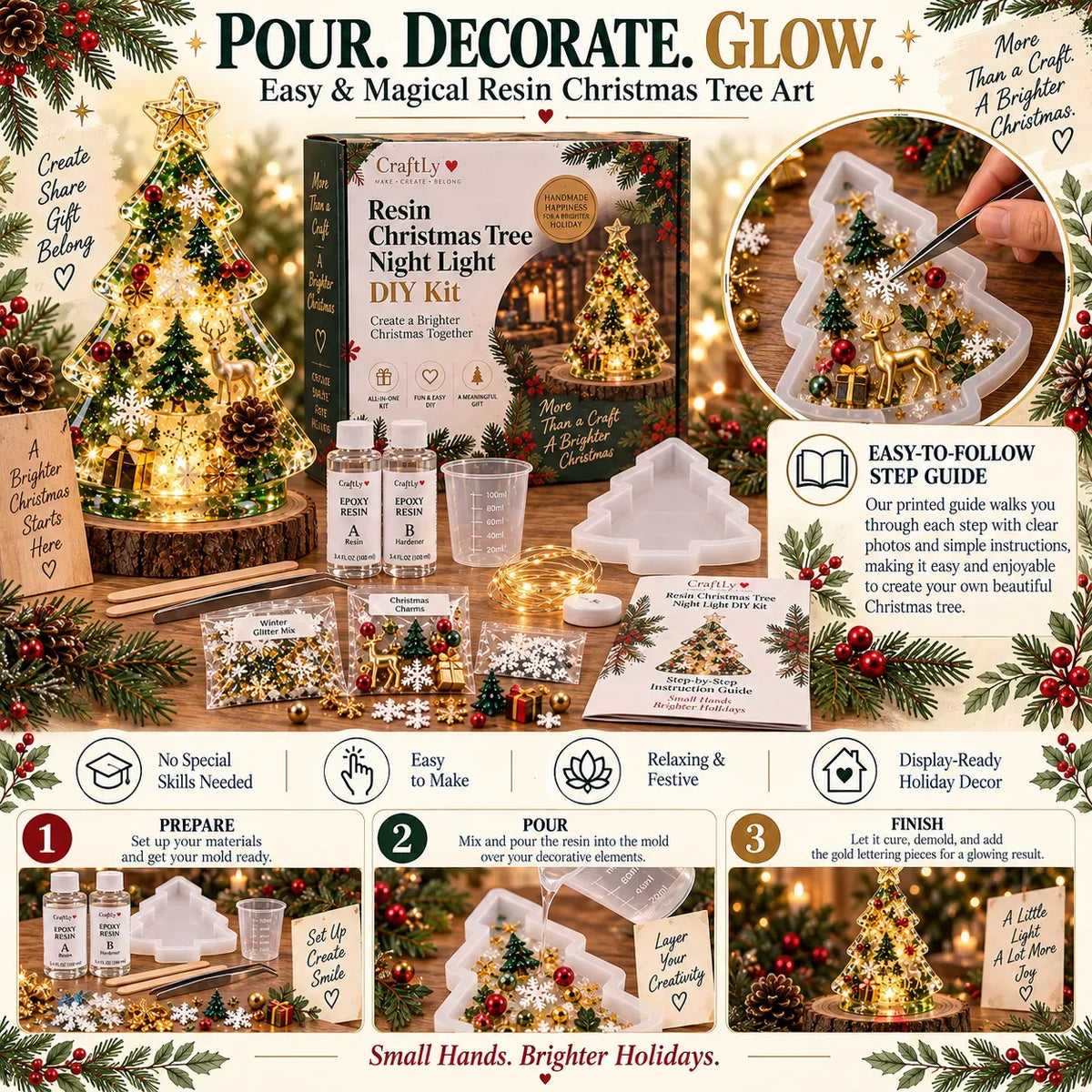 🎄 Christmas Craft Sale: 50% OFF – Resin Tree Night Light DIY Kit