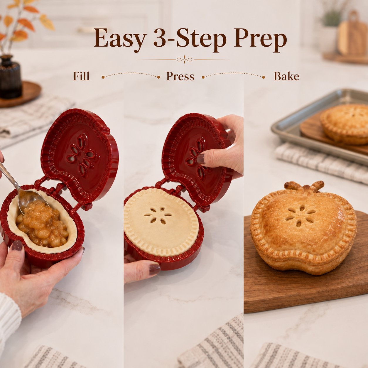 🥧 Beginner-Friendly Reusable Mini Hand Pie Press Mold | 6 Fun Shapes for Easy Filling, Shaping & Sealing of Homemade Pies and Pastries 🍎✨