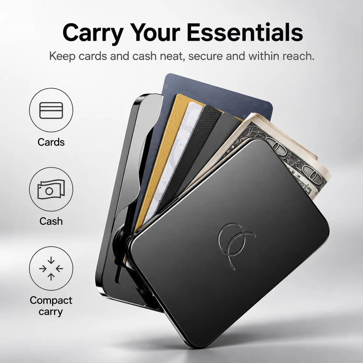 🧲 Slim Magnetic Metal Wallet | Quick-Access Card Holder
