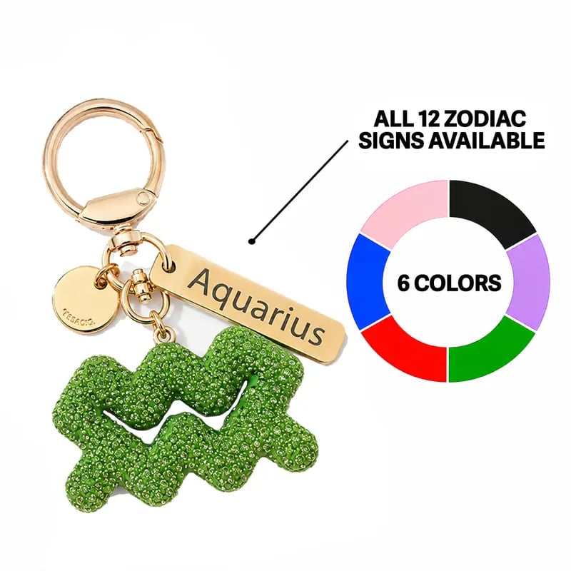 🔥LAST DAY 49% OFF-  Zodiac Bedazzled Bag Charm & Keychain