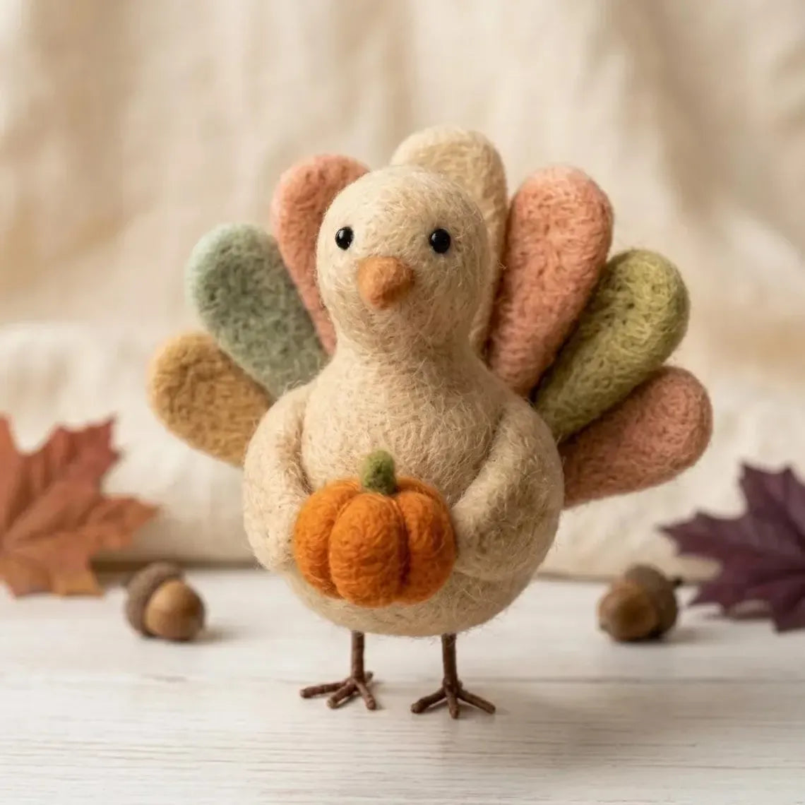 🦃 Handmade Needle-Felted Turkey Figurines – 3-Design Collection