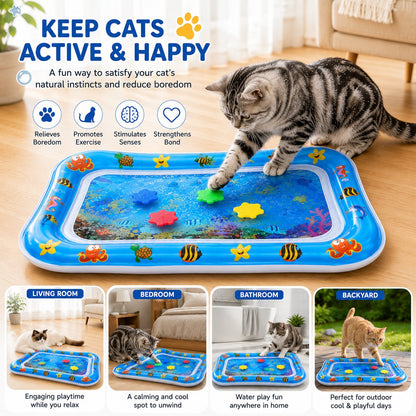 Buy 2 Free Shipping-Interactive Cat Water Play Mat with Floating Fish