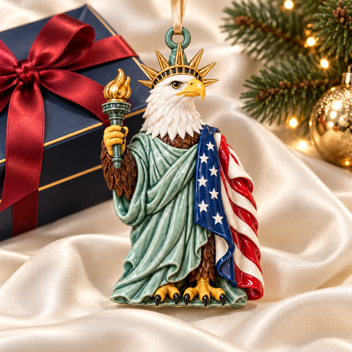 2026 Patriotic Bald Eagle Christmas Ornaments