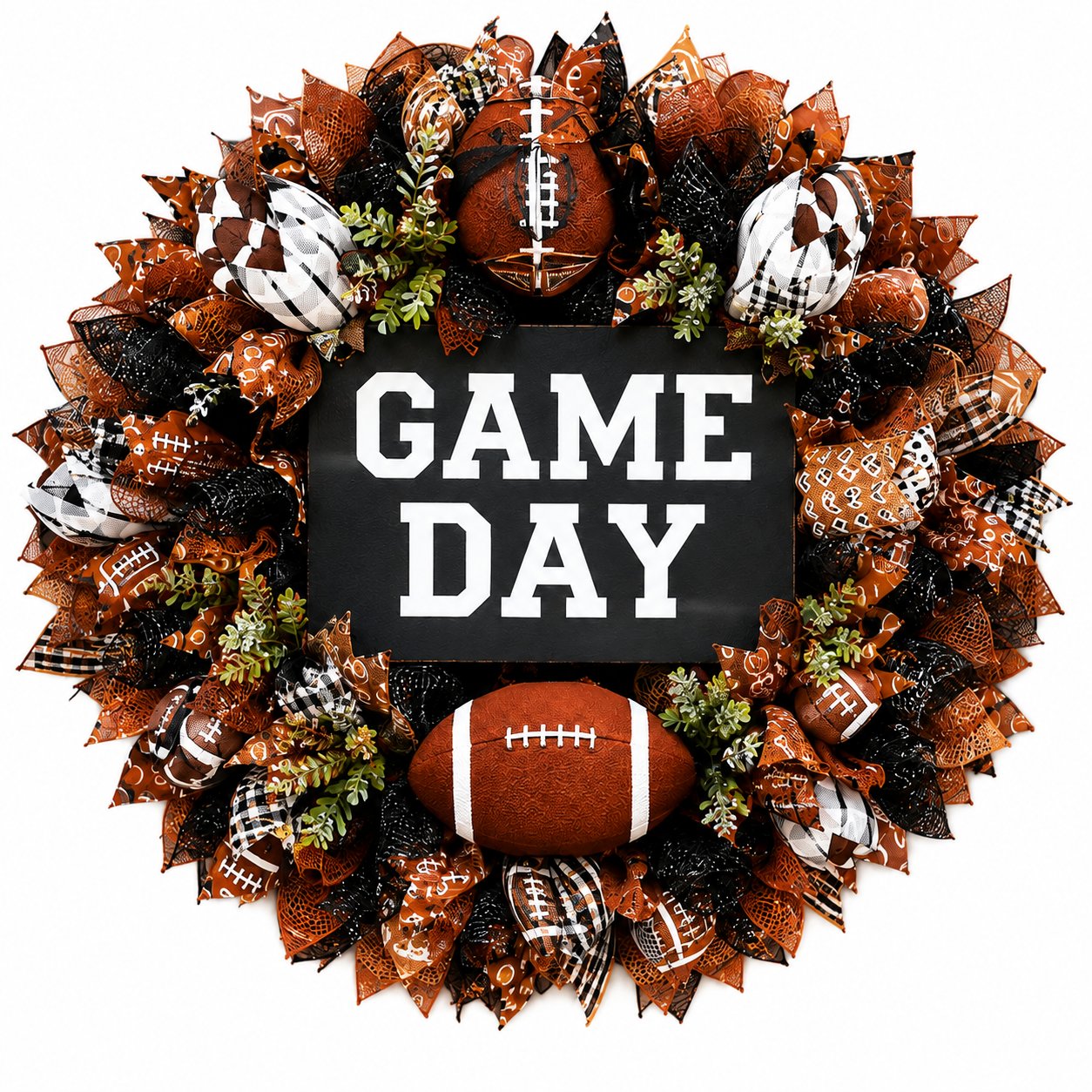 🏈 Handmade Style Football Wreath – Add Game Day Energy To Your Home