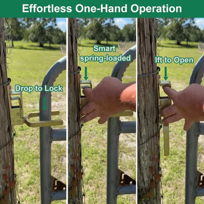 🔥🎁49% OFF🔥Instant Locking Gate Latch – Prevents Cattle, Sheep & Horses From Escaping