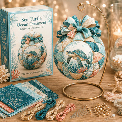 ⏳ Last Day 49% OFF – 🌊 Beginner-Friendly DIY Ocean Treasures Patchwork Ornament Kit Collection | Complete Kit with Coordinated Fabrics, Ornament Form, Coastal Accents & Step-by-Step Guide Included 💕